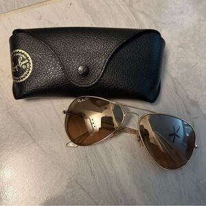 RayBan aviator gold sunglasses